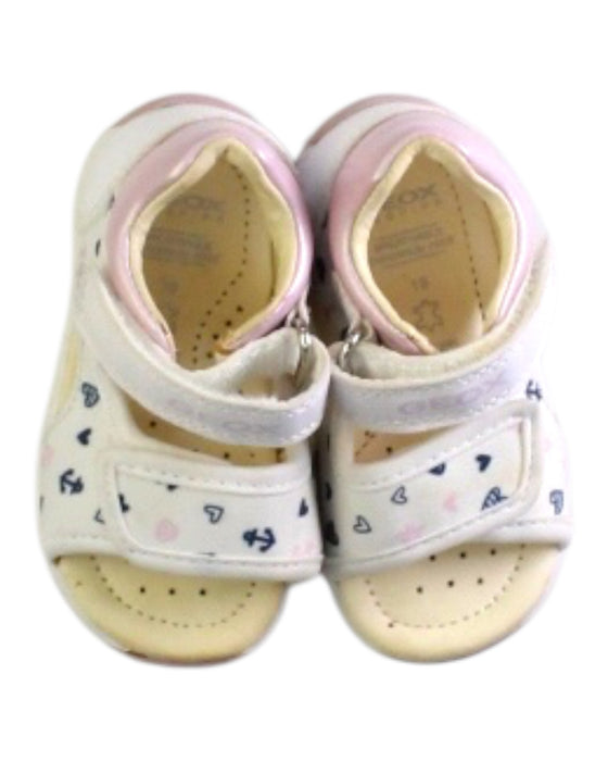 A White Sandals from Geox in size 12-18M for girl. (Back View)