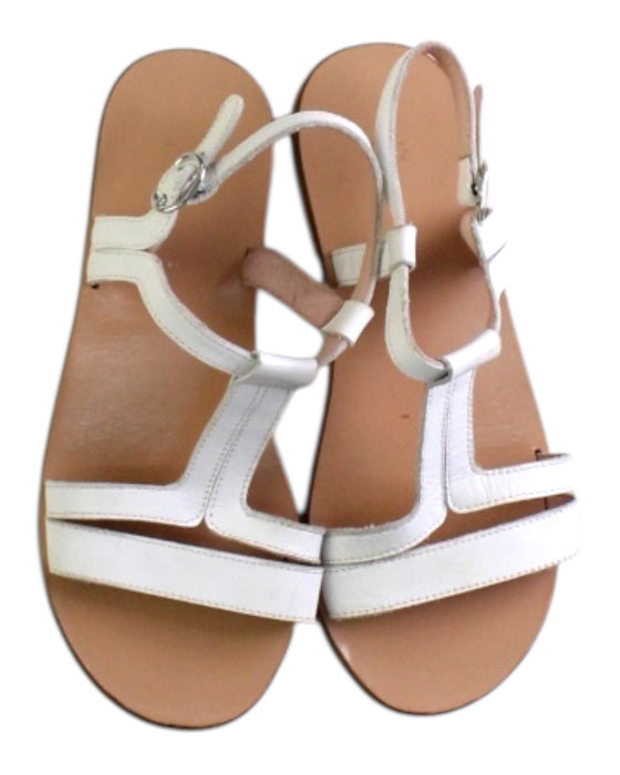 A White Sandals from Jacadi in size 7Y for girl. (Back View)