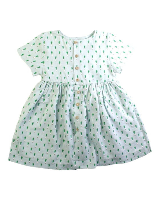 A White Short Sleeve Dresses from Oeuf in size 4T for girl. (Back View)