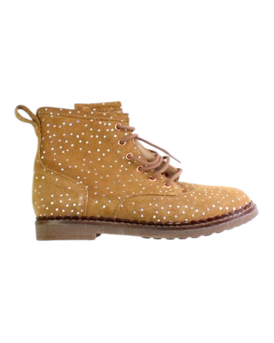 A Brown Casual Boots from Pom d’Api in size 6T for girl. (Front View)