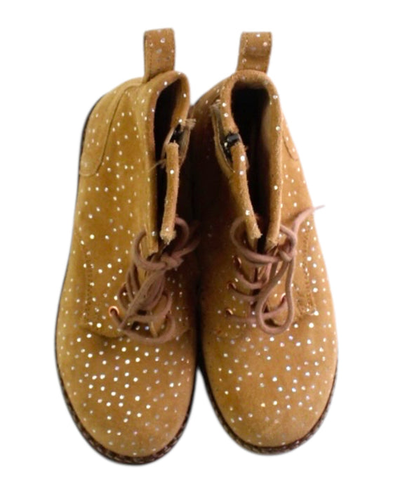 A Brown Casual Boots from Pom d’Api in size 6T for girl. (Back View)