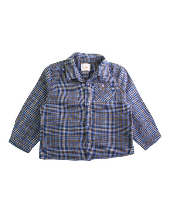 A Blue Long Sleeve Shirts from Gingersnaps in size 3T for boy. (Front View)
