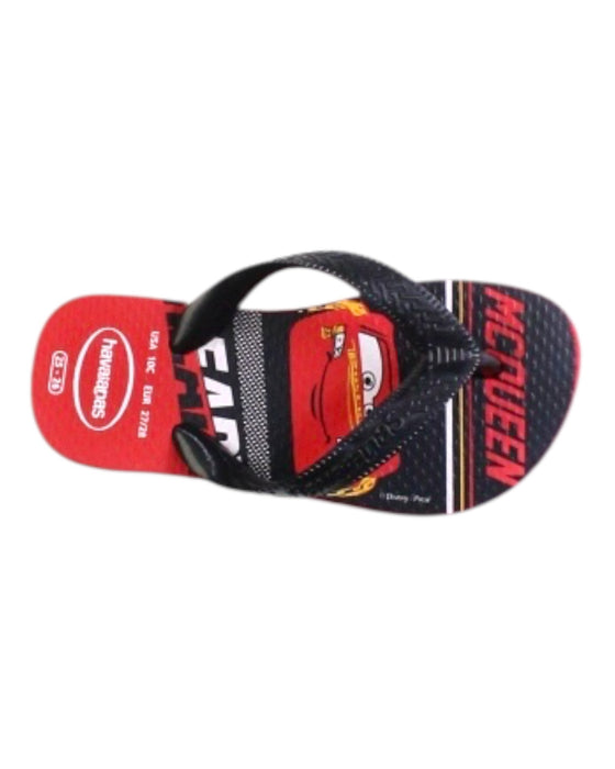 A Red Flip Flops from Havaianas in size 4T for boy. (Front View)
