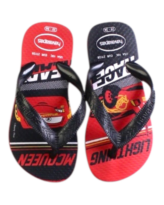 A Red Flip Flops from Havaianas in size 4T for boy. (Back View)