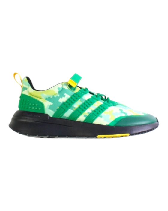 A Green Sneakers from Adidas in size 12Y for boy. (Front View)