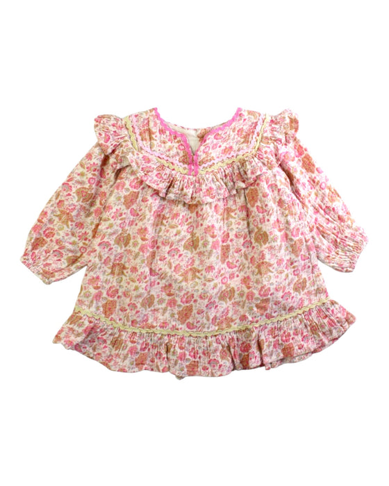 A Pink Long Sleeve Dresses from Louise Misha in size 6-12M for girl. (Front View)