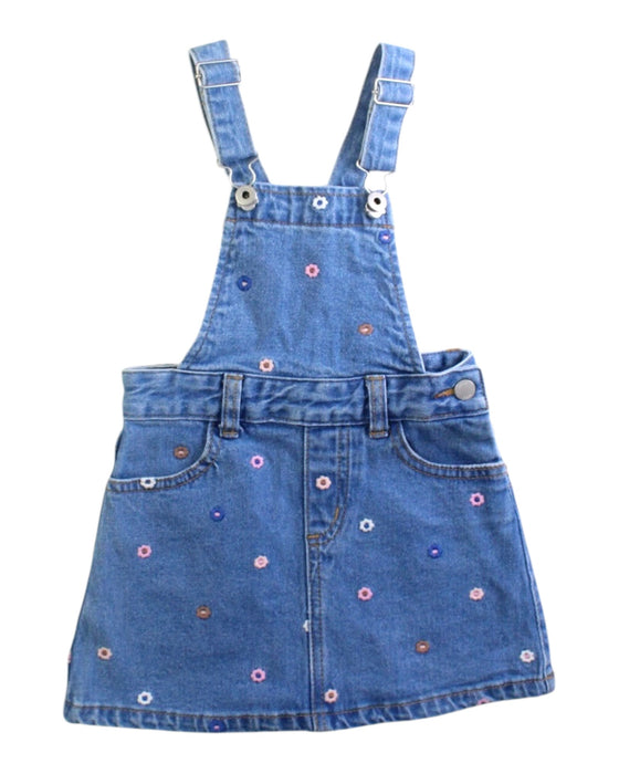 A Blue Overall Dresses from Seed in size 3T for girl. (Front View)