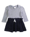 A Navy Dress Sets from Seed in size 18-24M for girl. (Front View)