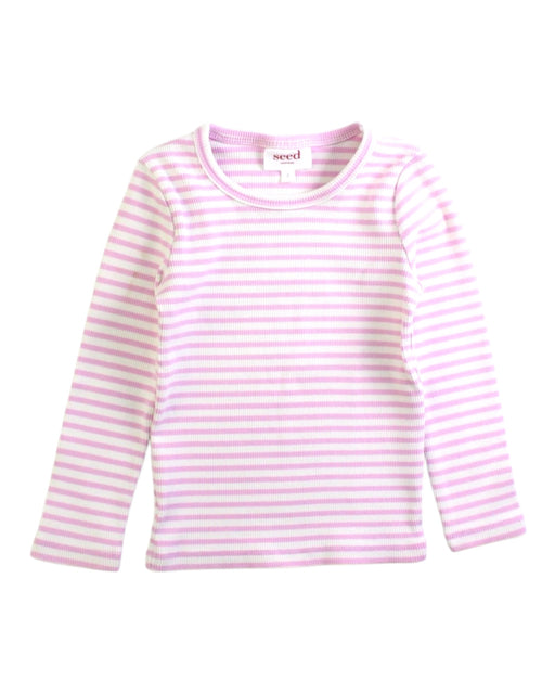A Pink Long Sleeve Tops from Seed in size 2T for girl. (Front View)