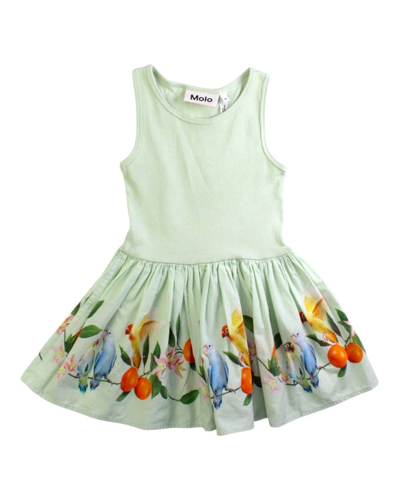 A Green Sleeveless Dresses from Molo in size 12-18M for girl. (Front View)
