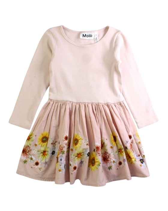 A Pink Long Sleeve Dresses from Molo in size 12-18M for girl. (Front View)