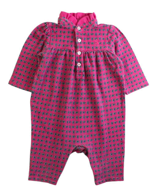 A Pink Long Sleeve Rompers from Ralph Lauren in size 0-3M for girl. (Front View)