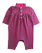A Pink Long Sleeve Rompers from Ralph Lauren in size 0-3M for girl. (Front View)