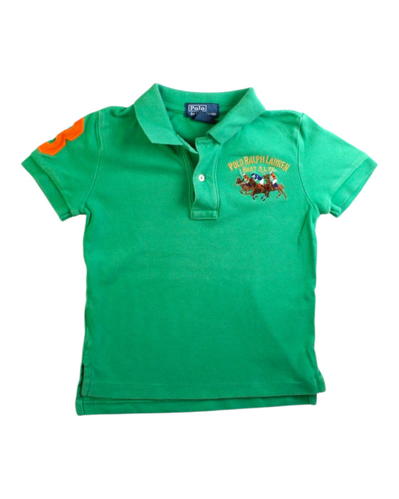 A Green Short Sleeve Polos from Ralph Lauren in size 2T for boy. (Front View)