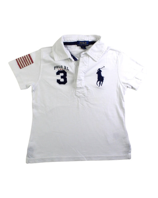 A White Short Sleeve Polos from Polo Ralph Lauren in size 3T for boy. (Front View)