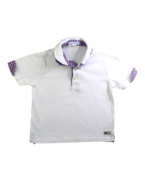A White Short Sleeve Polos from Janie & Jack in size 2T for boy. (Front View)