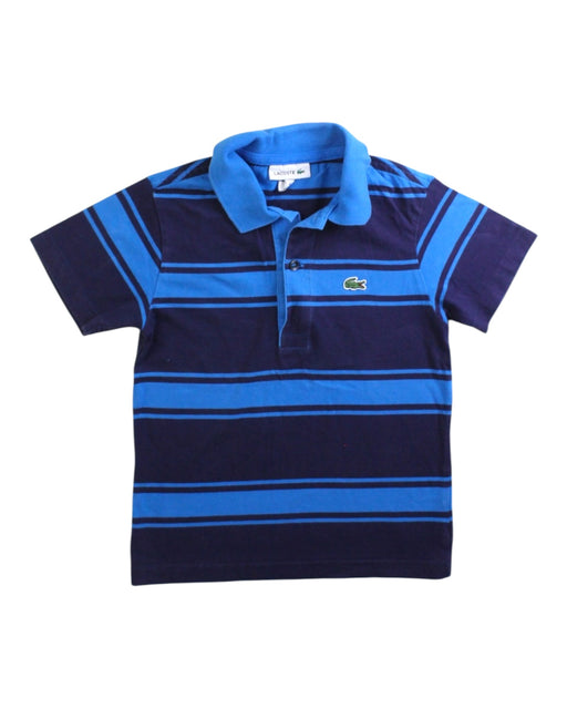 A Blue Short Sleeve Polos from Lacoste in size 4T for boy. (Front View)