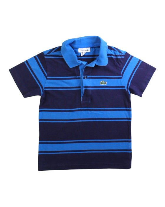 A Blue Short Sleeve Polos from Lacoste in size 4T for boy. (Front View)
