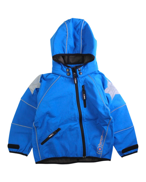A Blue Rain Jackets from Molo in size 4T for boy. (Front View)