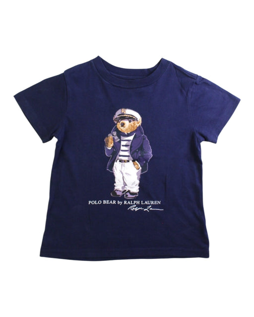 A Navy Short Sleeve T Shirts from Polo Ralph Lauren in size 3T for boy. (Front View)