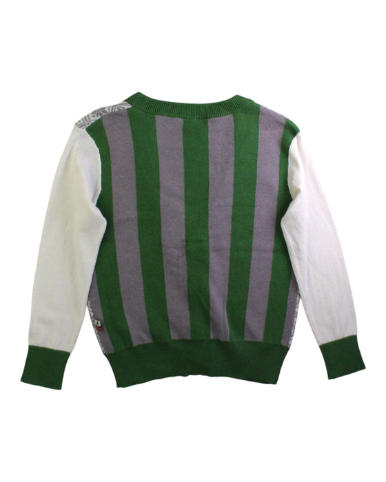 A Green Cardigans from La Miniatura in size 2T for boy. (Back View)