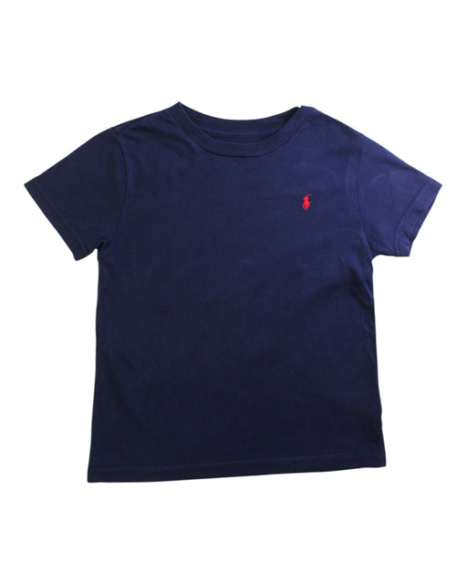 A Navy Short Sleeve T Shirts from Polo Ralph Lauren in size 6T for boy. (Front View)