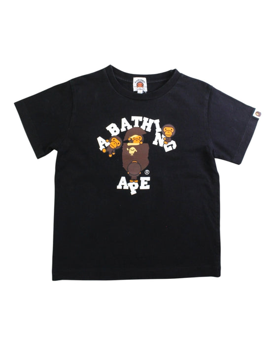 A Black Short Sleeve T Shirts from BAPE KIDS in size 5T for boy. (Front View)