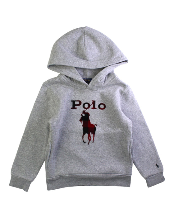 A Grey Hooded Sweatshirts from Polo Ralph Lauren in size 5T for boy. (Front View)