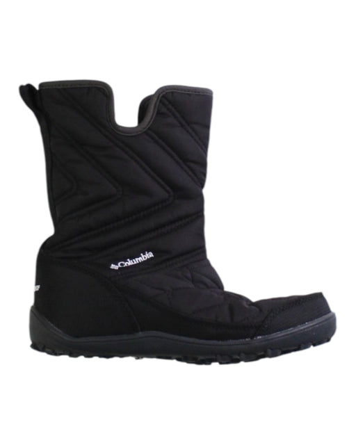 A Black Winter Boots from Columbia in size 9Y for girl. (Front View)