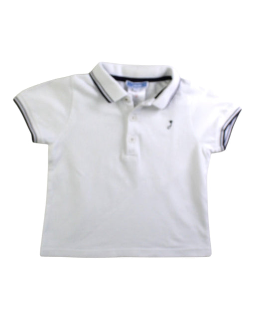 A White Short Sleeve Polos from Jacadi in size 12-18M for boy. (Front View)