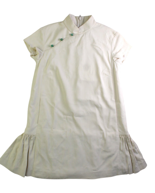 A Beige Short Sleeve Dresses from Shanghai Tang in size 6T for girl. (Front View)