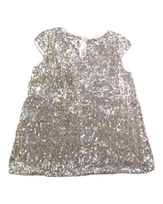 A Silver Short Sleeve Dresses from Seed in size 2T for girl. (Back View)