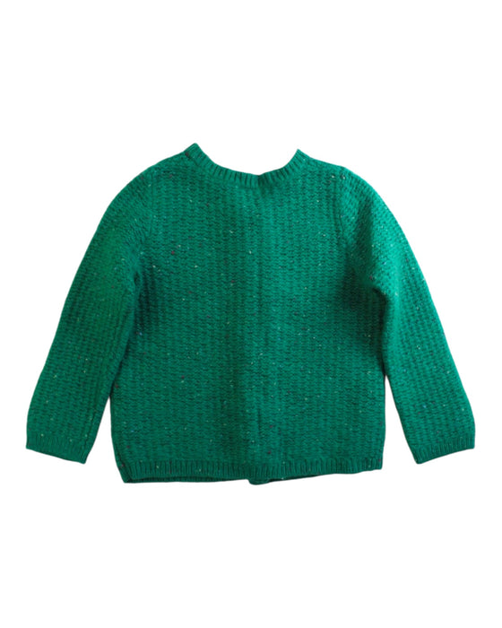 A Green Cardigans from Petit Bateau in size 3T for girl. (Back View)