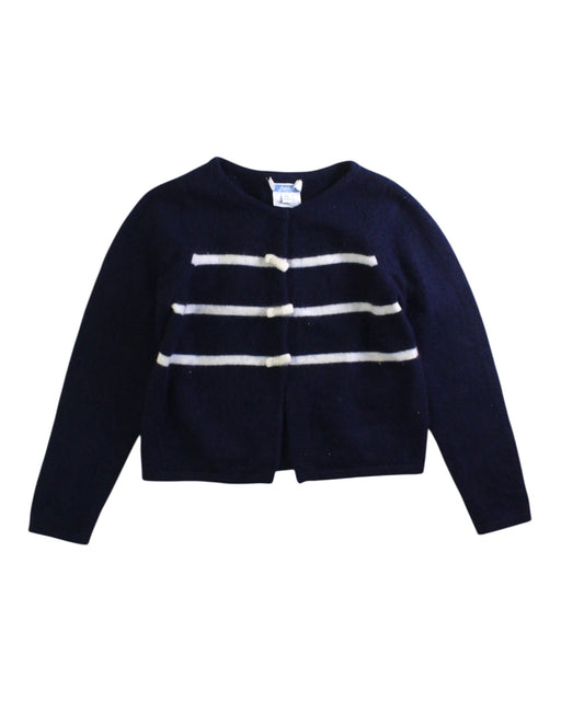 A Navy Cardigans from Jacadi in size 4T for girl. (Front View)