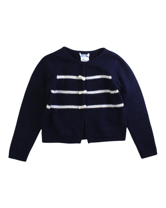 A Navy Cardigans from Jacadi in size 4T for girl. (Front View)
