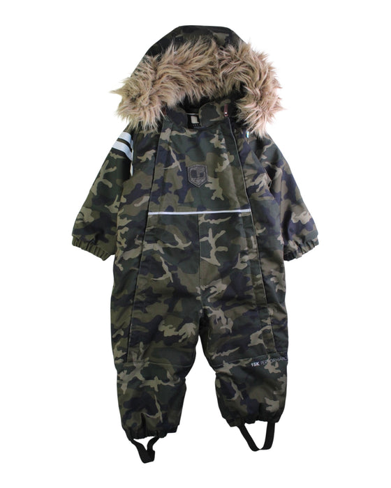 A Green Snowsuits from Lindberg in size 12-18M for neutral. (Front View)