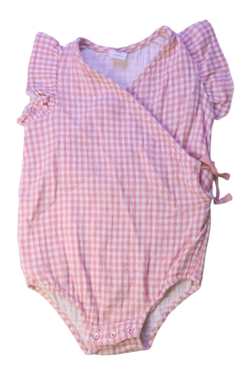 A Pink Short Sleeve Bodysuits from Seed in size 12-18M for girl. (Front View)