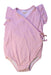 A Pink Short Sleeve Bodysuits from Seed in size 12-18M for girl. (Front View)