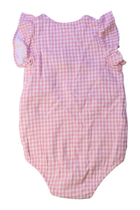 A Pink Short Sleeve Bodysuits from Seed in size 12-18M for girl. (Back View)