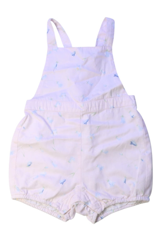 A White Overall Shorts from The Little White Company in size 6-12M for girl. (Front View)