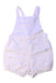 A White Overall Shorts from The Little White Company in size 6-12M for girl. (Front View)