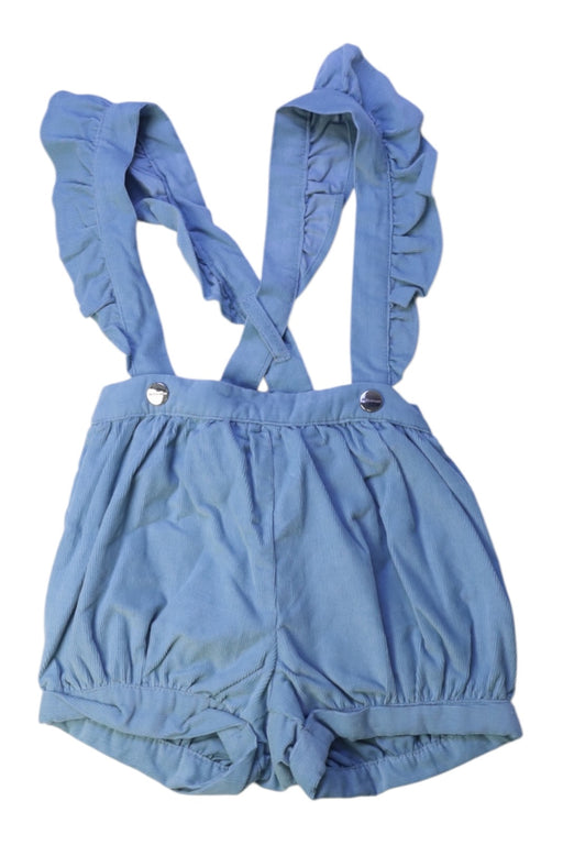 A Blue Overall Shorts from Jacadi in size 2T for girl. (Front View)