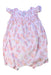 A Pink Short Sleeve Rompers from Petit Bateau in size 12-18M for girl. (Front View)