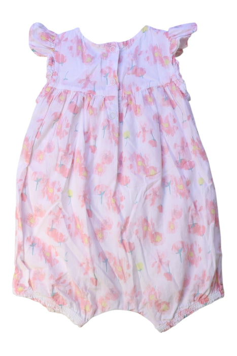 A Pink Short Sleeve Rompers from Petit Bateau in size 12-18M for girl. (Back View)