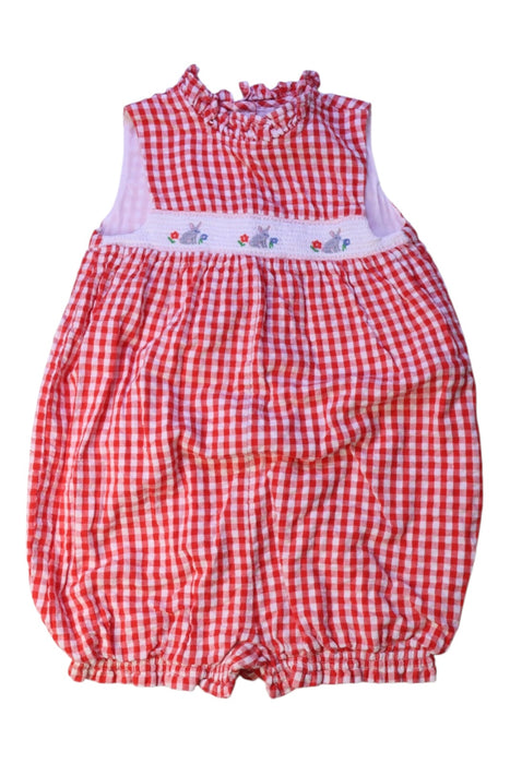 A Red Sleeveless Rompers from Boden in size 12-18M for girl. (Front View)