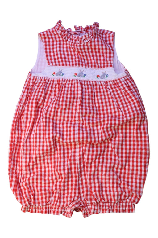 A Red Sleeveless Rompers from Boden in size 12-18M for girl. (Front View)