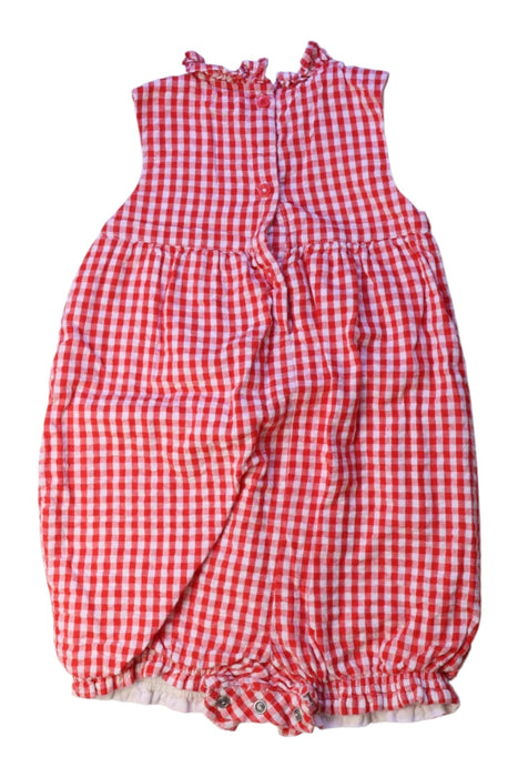 A Red Sleeveless Rompers from Boden in size 12-18M for girl. (Back View)