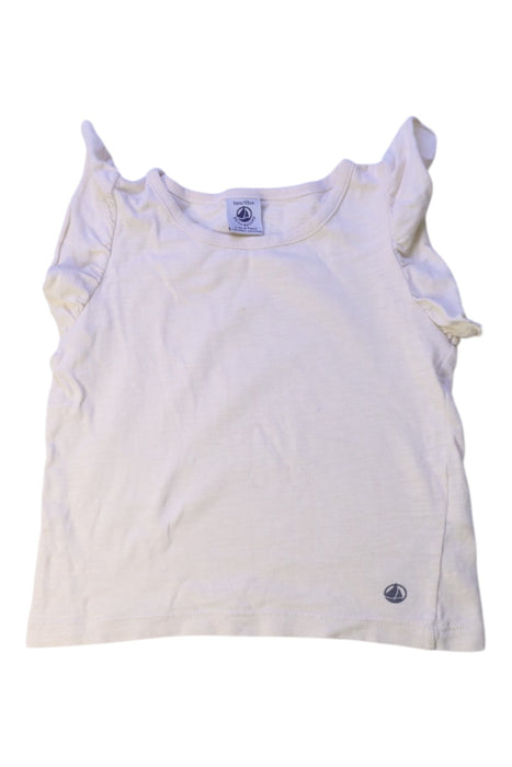 A White Sleeveless Tops from Petit Bateau in size 3T for girl. (Front View)