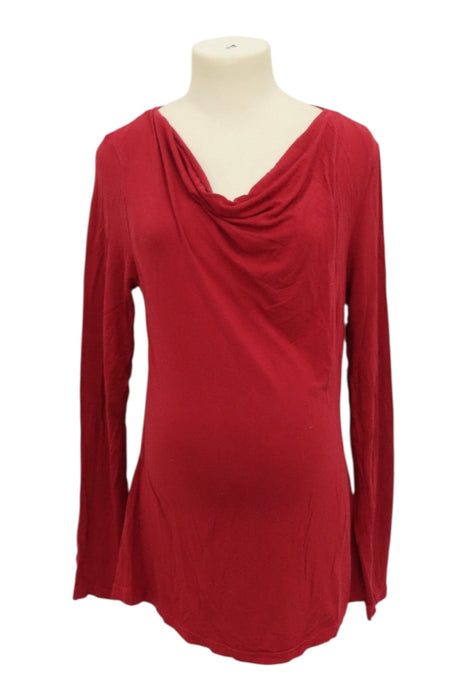 A Red Long Sleeve Tops from Mayarya in size Maternity-S for maternity. (Front View)