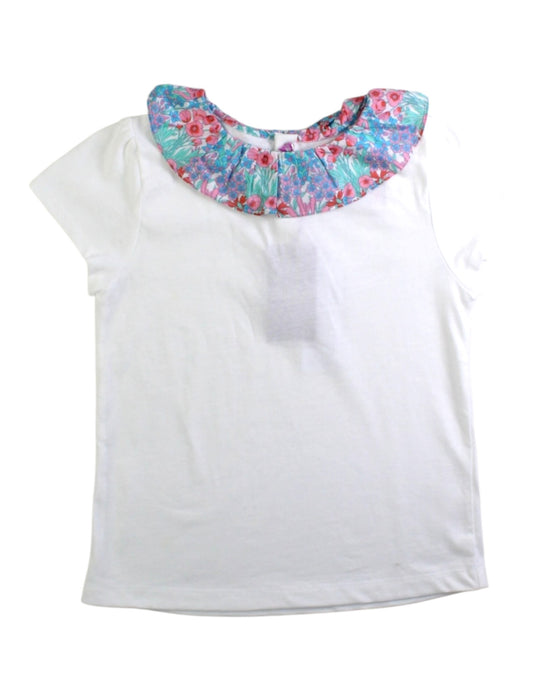 A White Short Sleeve Tops from Jacadi in size 6T for girl. (Front View)